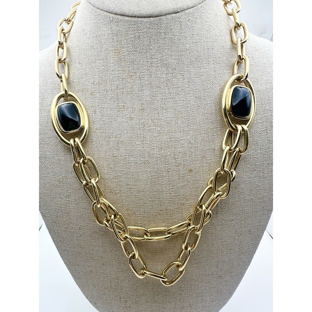 Vintage Monet Chunky Link Chain Necklace Signed 20”